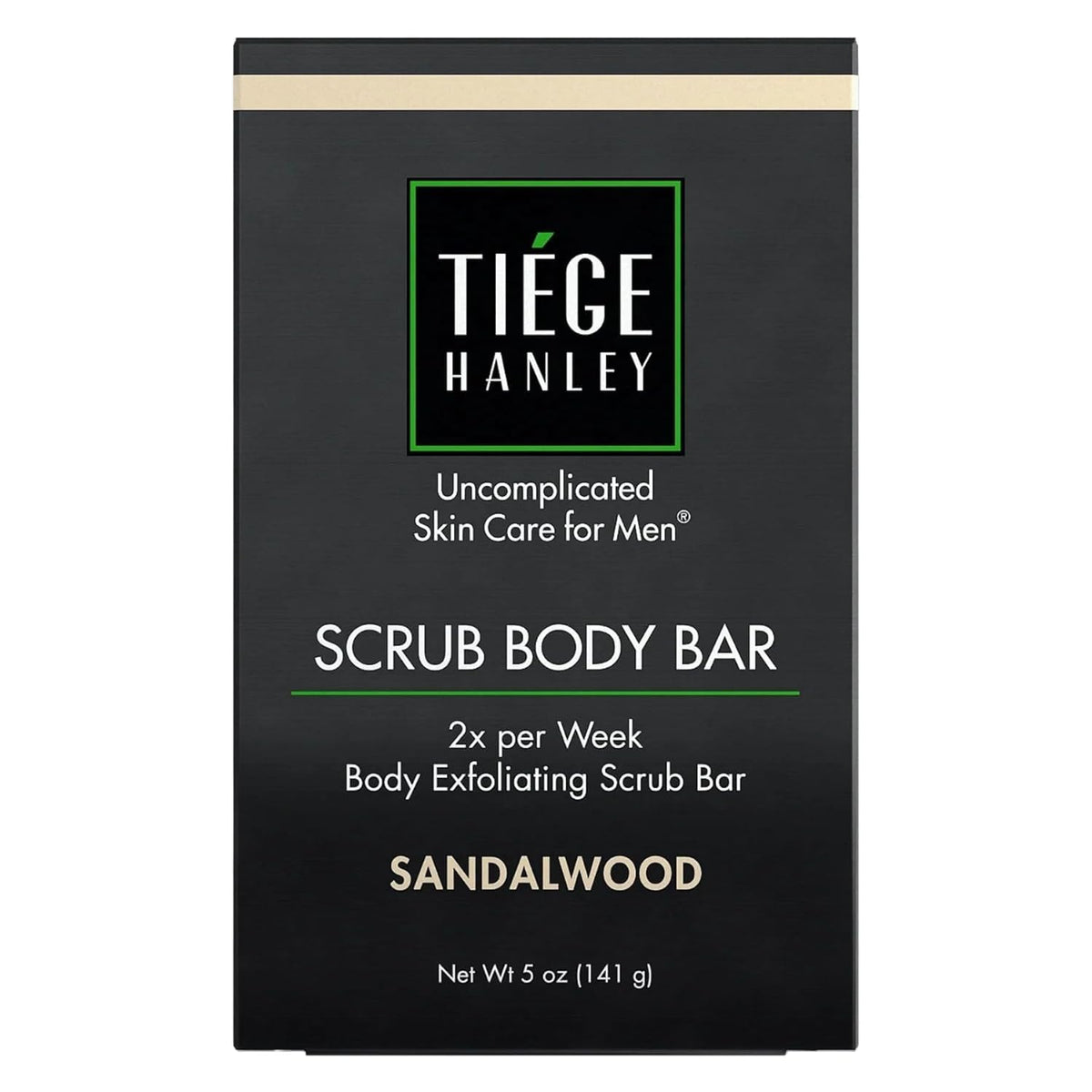 Tiege Hanley Exfoliating Soap Bar For Men, Sandalwood Scent, 5 Oz - All Natural Charcoal Soap