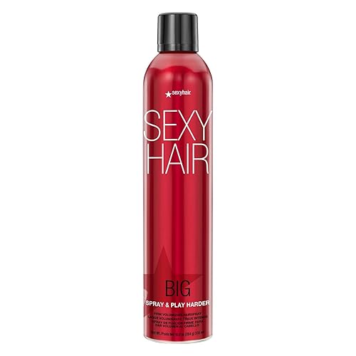 Sexyhair Big Spray & Play Harder Hairspray, 10 Oz - All Day Hold, Humidity Resistant