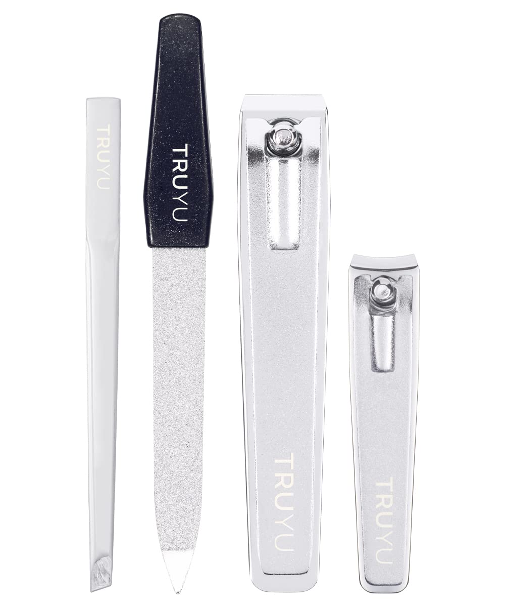 Truyu Qvs Four Piece Nail Grooming Kit - Essential Silver Manicure Set, 4.8 Oz