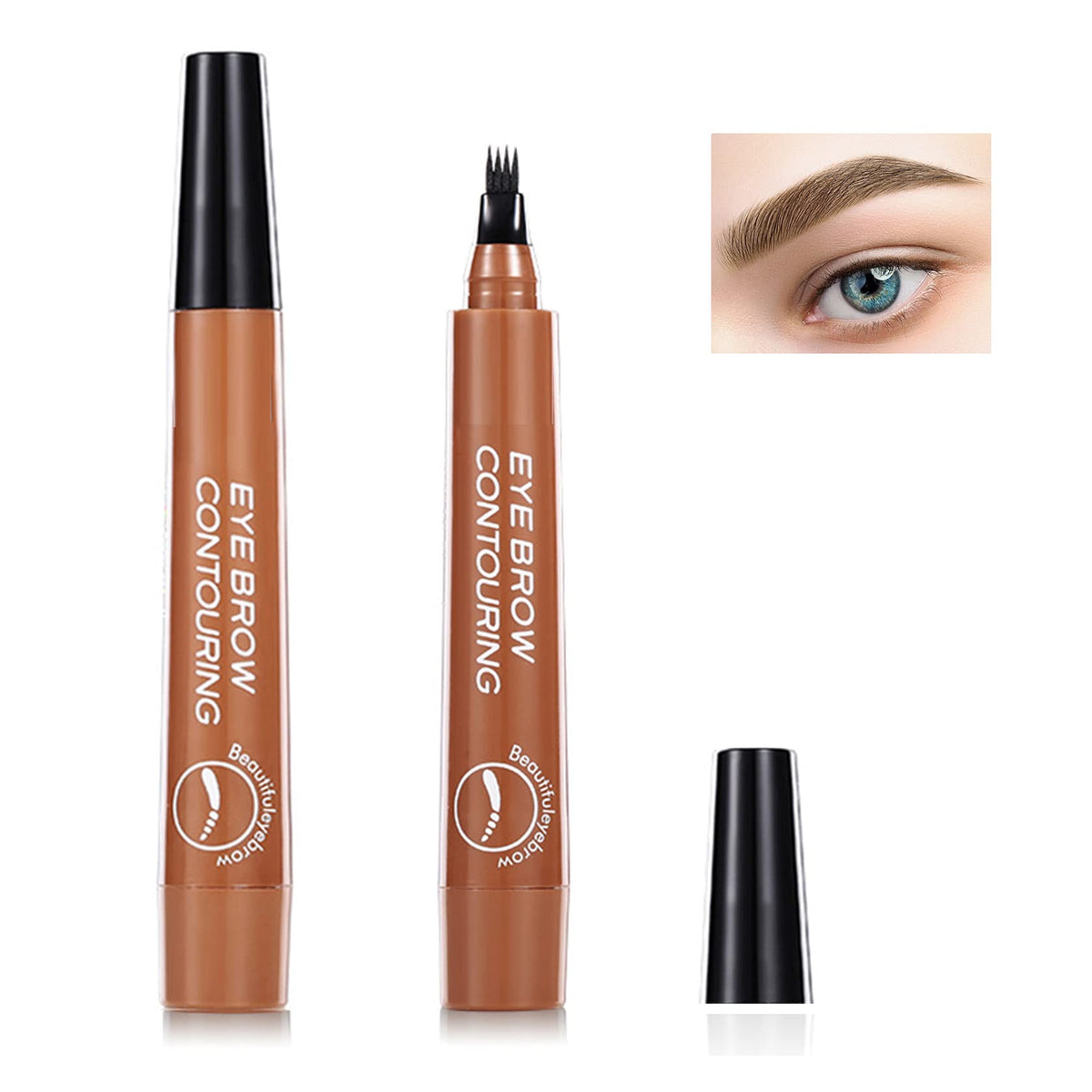 Bkpplzp 2 Pcs Waterproof Eyebrow Pencil Set, Microblading Long Lasting Light Brown