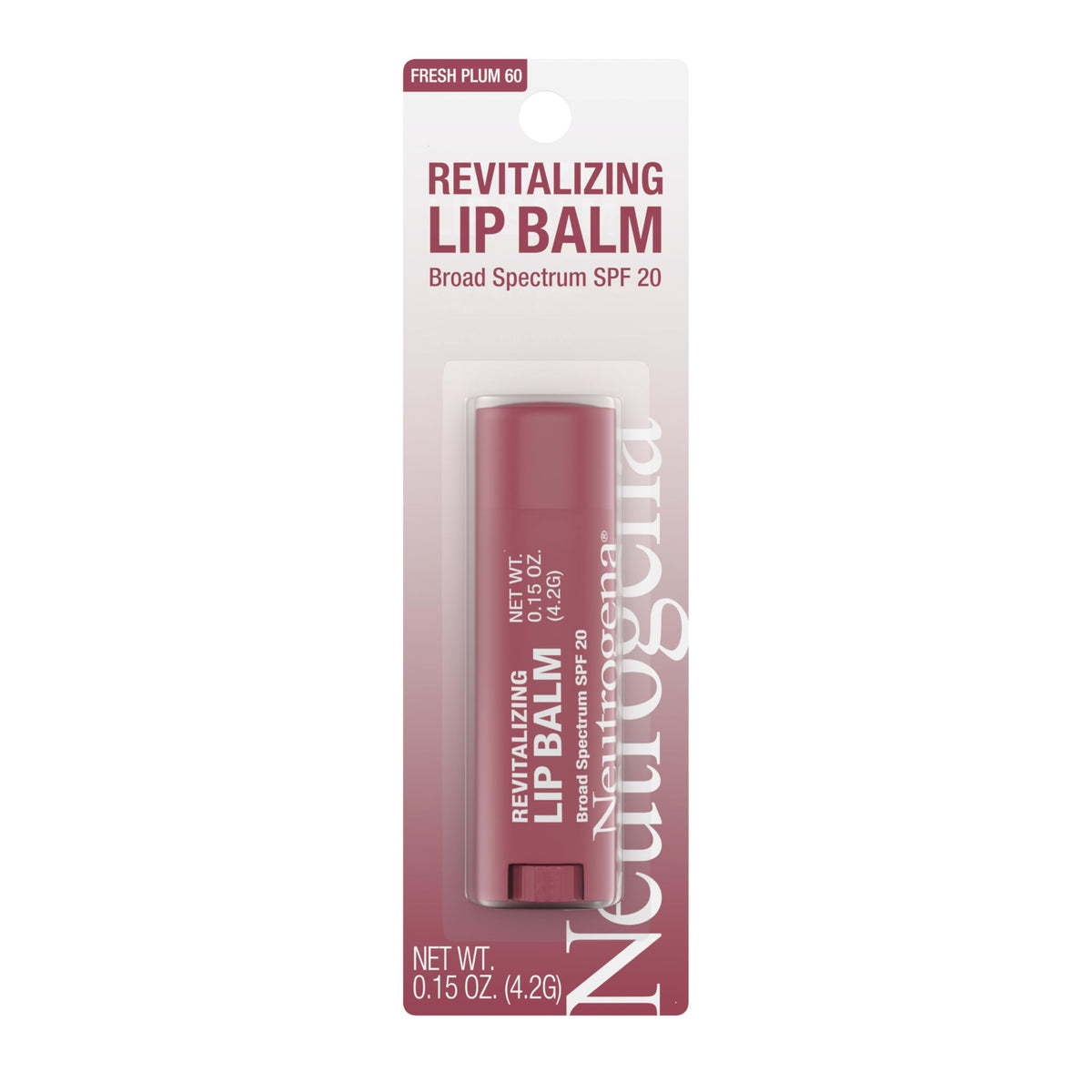 Neutrogena Revitalizing Tinted Lip Balm Spf 20, Fresh Plum, 0.15 Oz - Moisturizing &