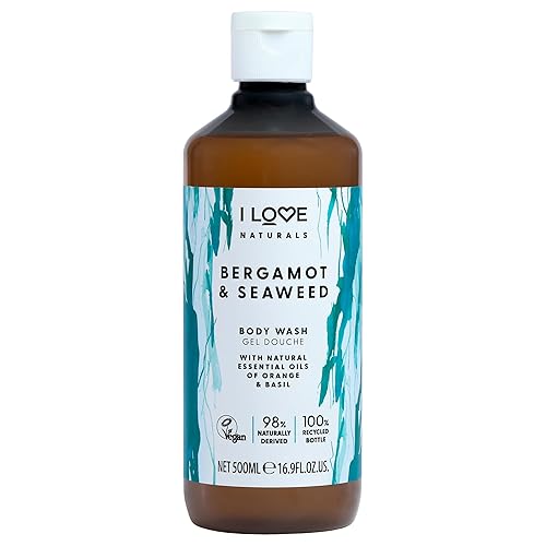 I Love Naturals Bergamot & Seaweed Body Wash - Moisturizing Plant-Based Cleanser 16.9 oz