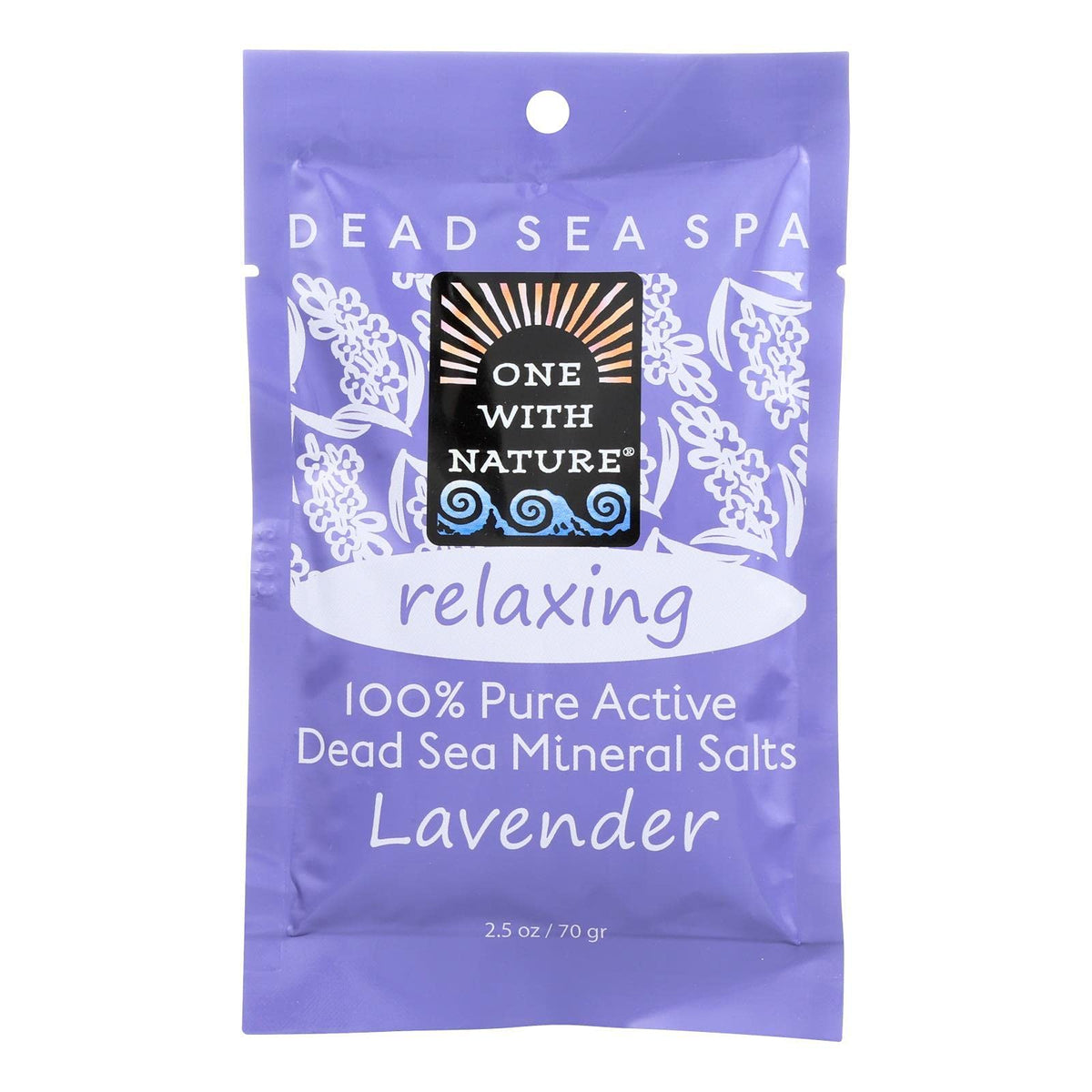 One With Nature Lavender Bath Salts, Relaxation, 2.5 Oz (Pack Of 6)