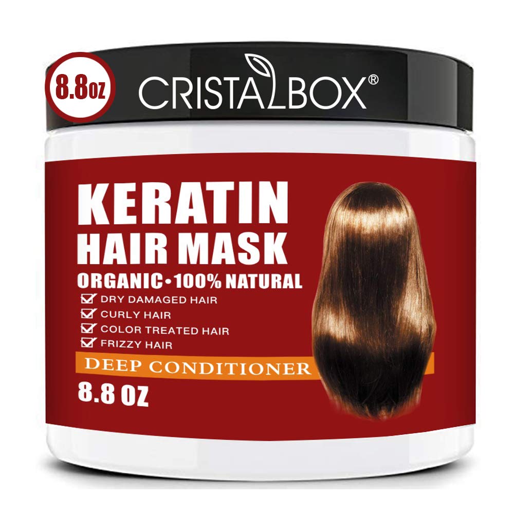 Cristalbox Keratin Hair Mask - Deep Repair For Dry Damaged Hair, 250Ml Hydrating Treatment