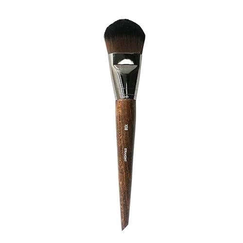 Make Up For Ever 108 Large Foundation Brush - Brown Aluminum Makeup Tool