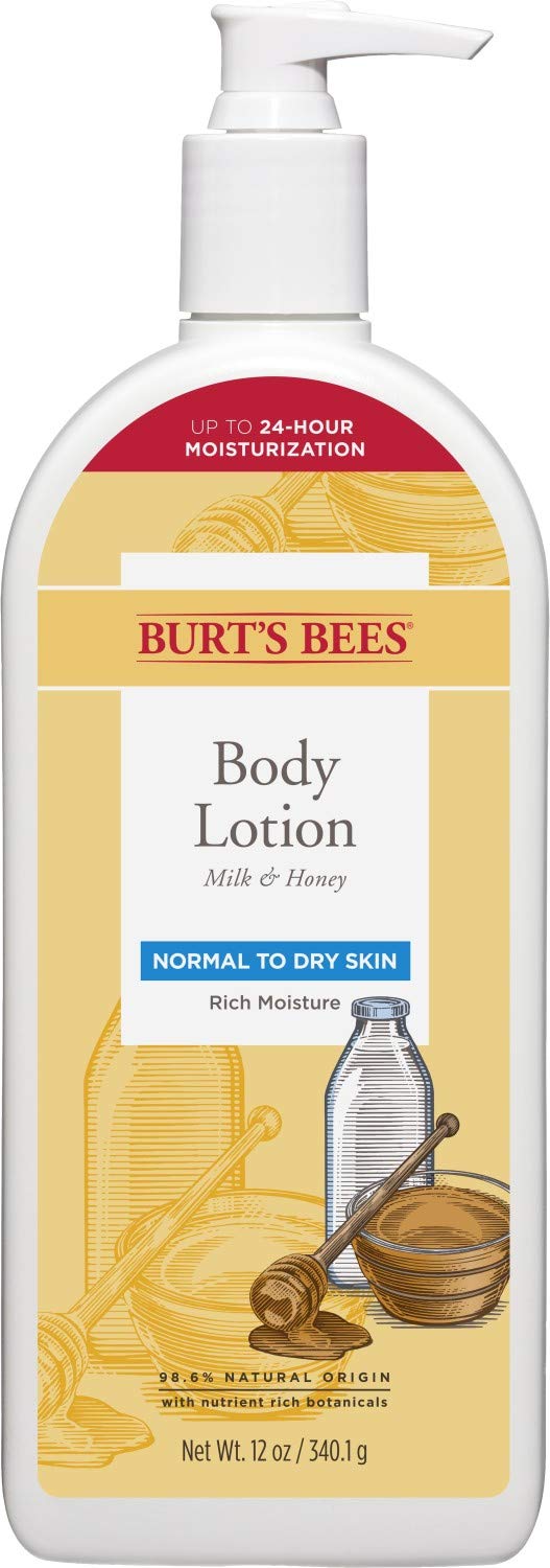 Burts Bees Body Lotion for Normal to Dry Skin with Milk  Honey  12 Oz Package May Vary