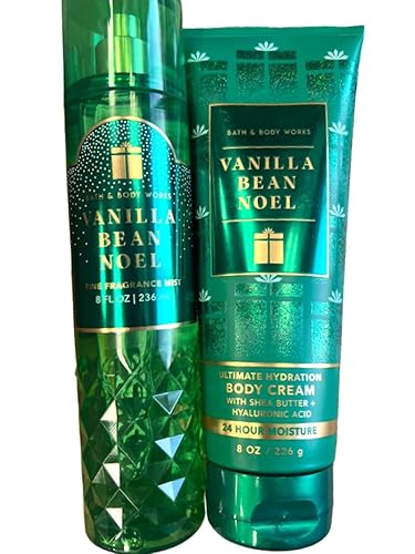 Bath & Body Works Vanilla Bean Noel Mist & Cream Gift Set - 8 Ounce