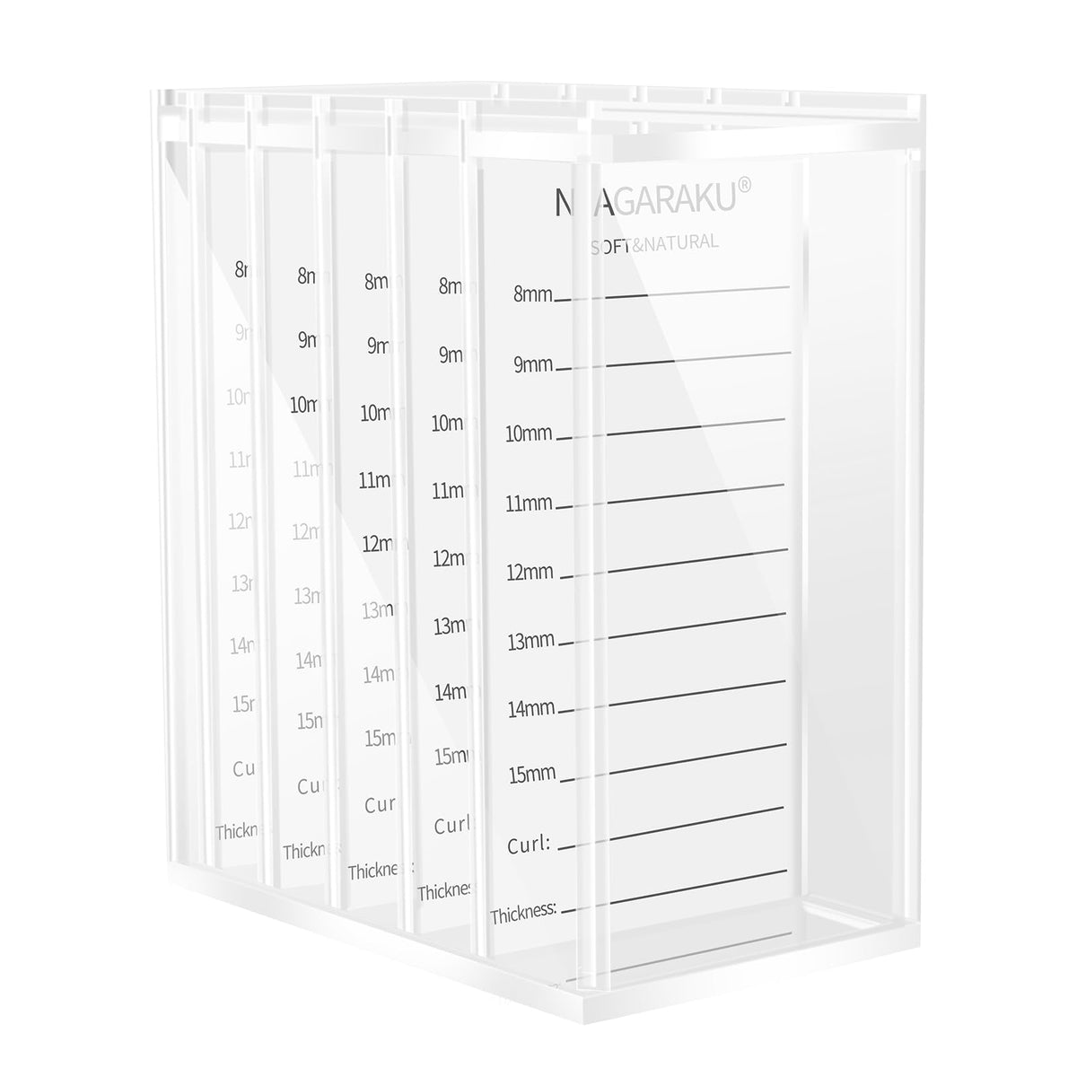 Nagaraku Acrylic Lash Extension Organizer - 5 Layer Makeup Holder With 250 Tape Strips