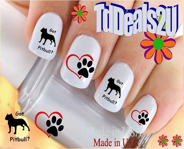 Hipzysticky Pitbull Nail Decals - Waterslide Art, Highest Quality, Made In Usa