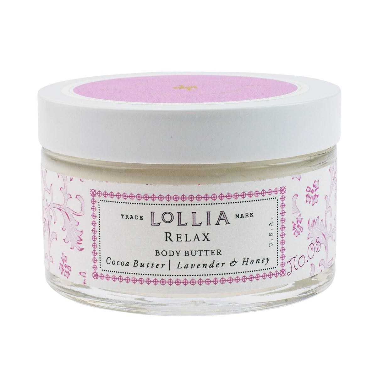 Lollia Relax Body Butter 5.5 Oz - Lavender & Honey, Hydrating Shea & Cocoa Lotion For Women