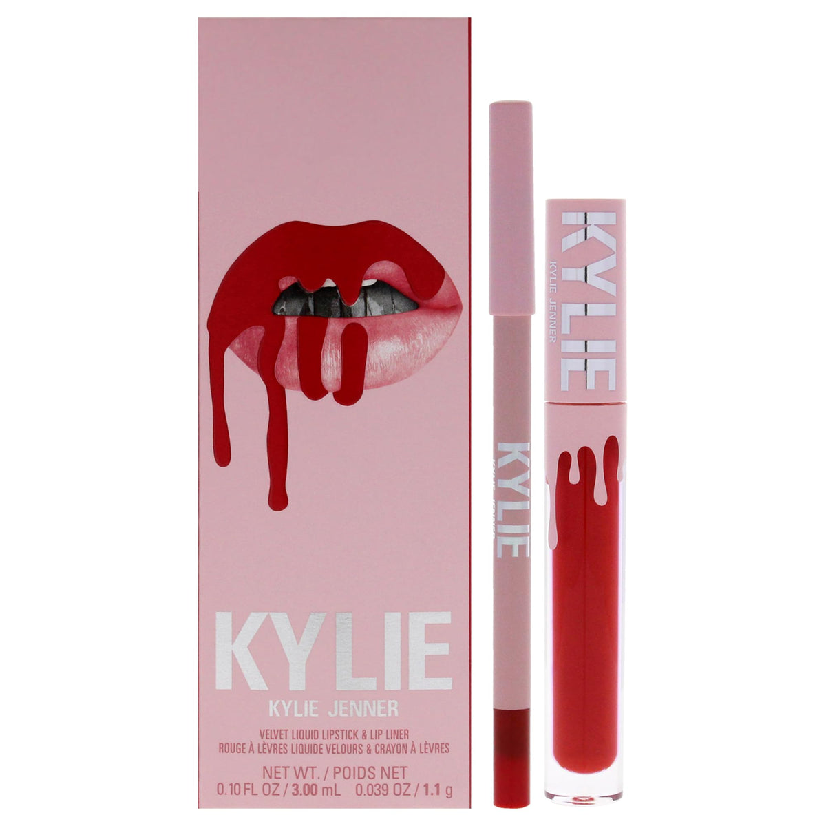 Kylie Cosmetics Velvet Lip Kit - 405 Red Velvet, Liquid Lipstick & Lip Liner, 2 Pc