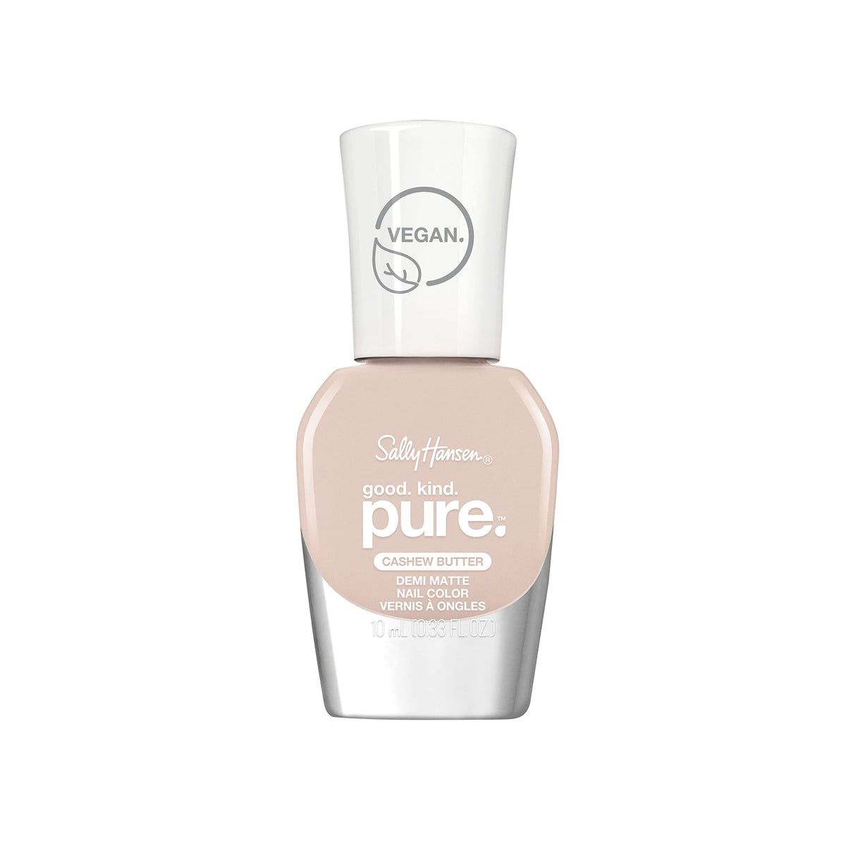 Sally Hansen Good.Kind.Pure Demi Matte Vegan Nail Color, Cashew Butter, 0.33 Fl Oz