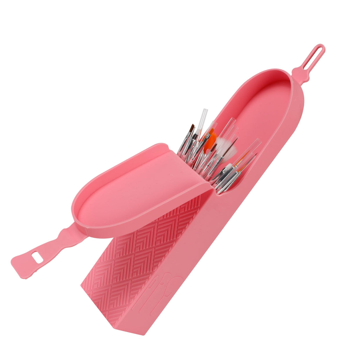 Pipigaty Pink Silicone Makeup Brush Holder - Portable Travel Cosmetic Organizer For Women