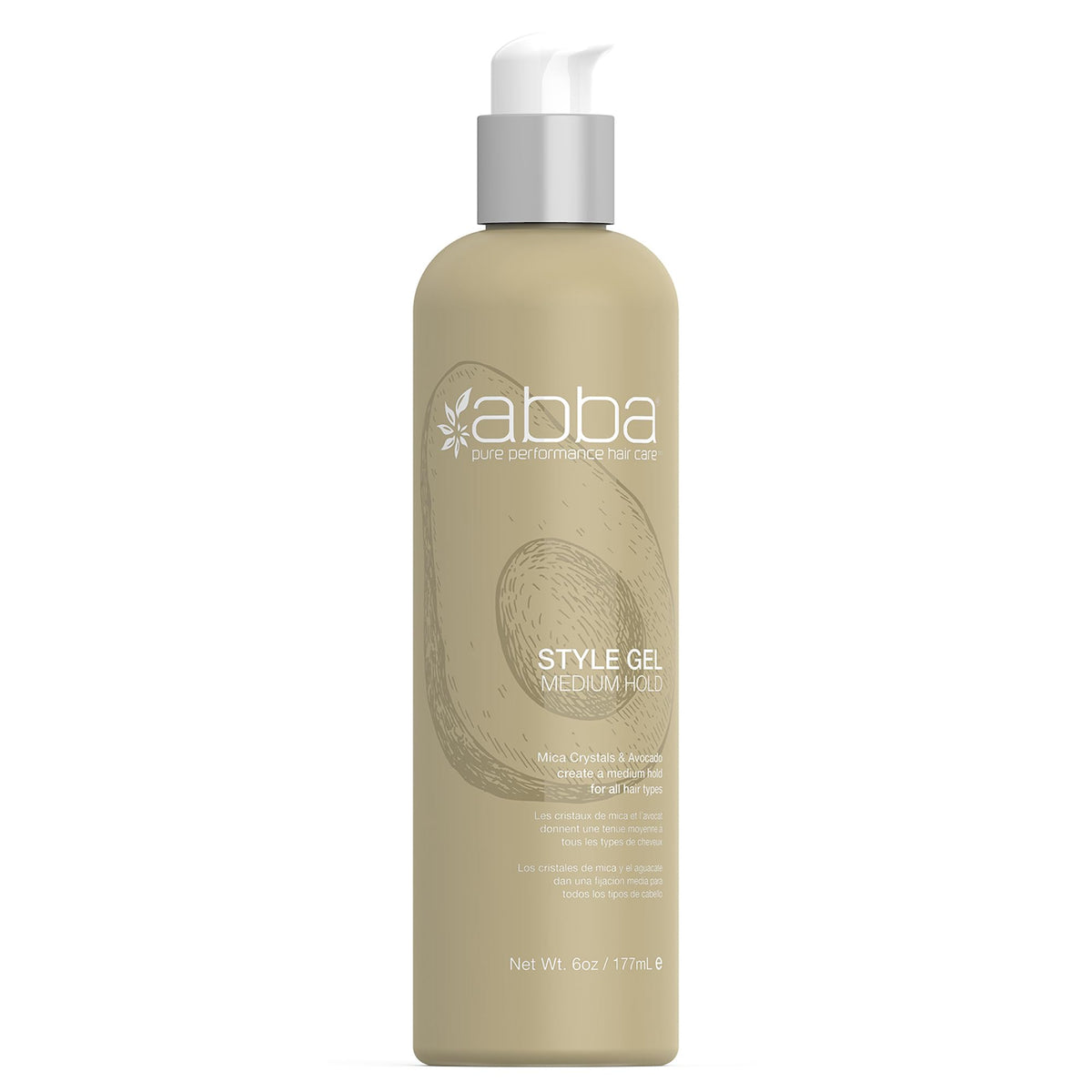 Abba Style Gel Medium Hold - 6 Fl Oz Hair Gel For Strong Hold & Shine