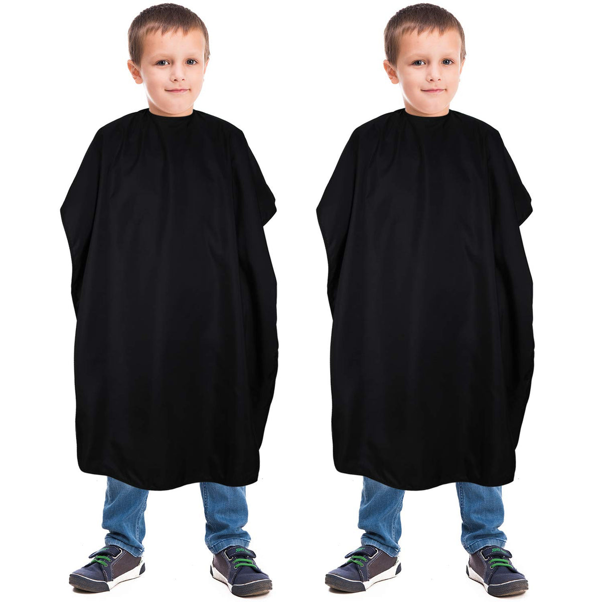 Geyoga Kids Haircut Cape - Waterproof Barber Cover, 47.3X31.5 Inch, Classic Black Pattern