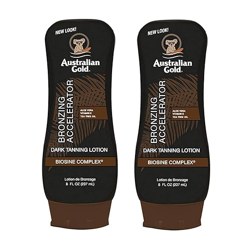 Australian Gold Dark Tanning Bronzing Accelerator Lotion, 8 Fl Oz, Pack Of 2 - Antioxidant Formula