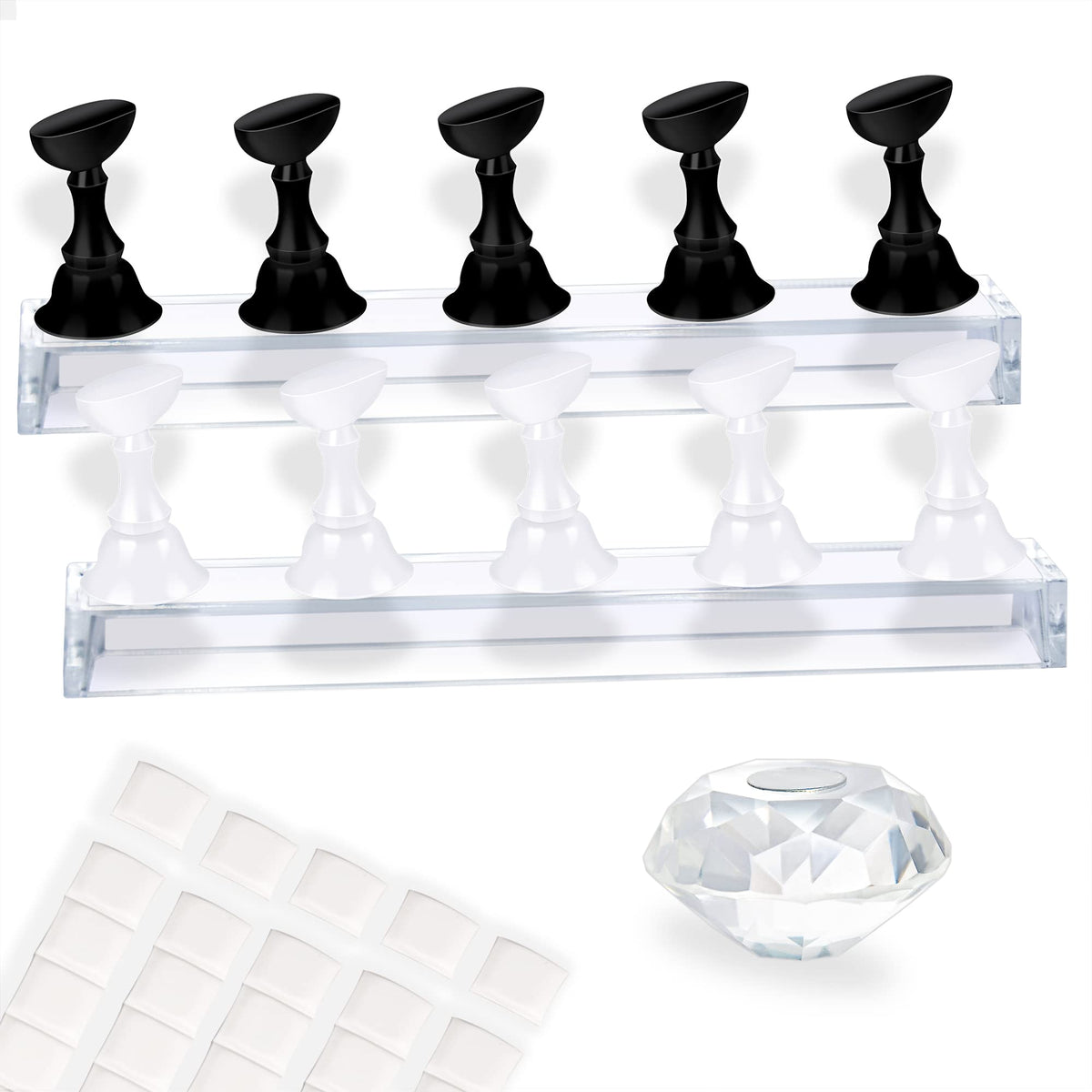 Misself Nail Stand Set For Painting Nails, Magnetic Acrylic Holder For Fake Nails Practice