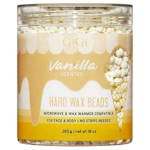 Gigi Hard Wax Beads - Vanilla Scented Hair Removal Wax, 10 Oz, Smooth Skin Solution