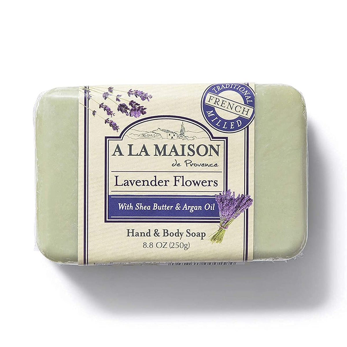 A La Maison Lavender Flower Bar Soap - 8.8 Oz Triple Milled Natural Moisturizing Soap