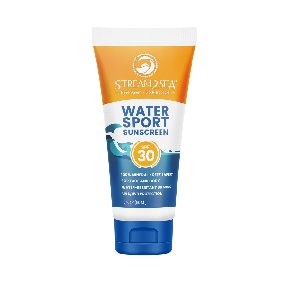 Stream 2 Sea Spf 30 Mineral Sunscreen, Biodegradable & Reef Safe, 3 Fl Oz, Non-Greasy