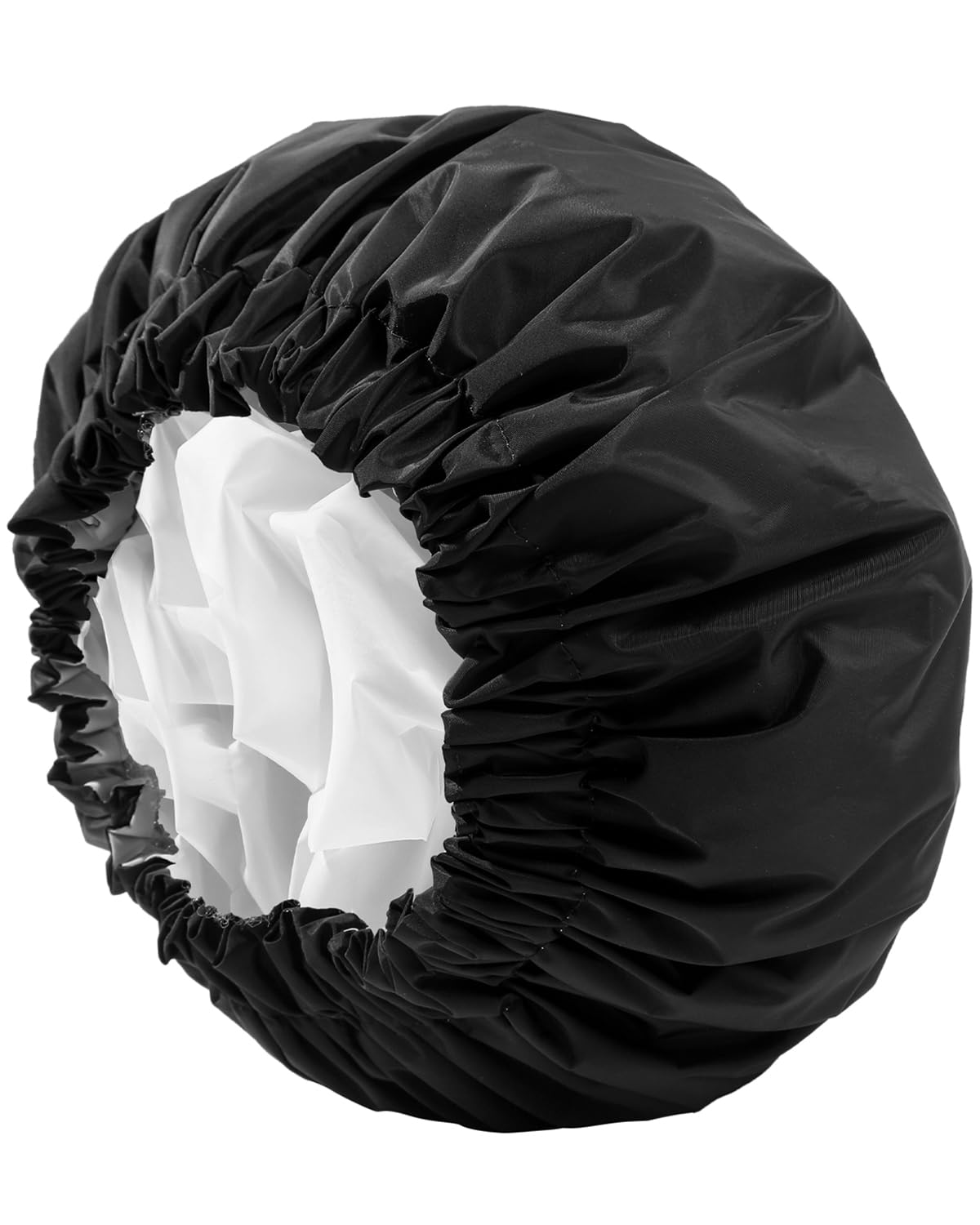 Yizijizi Extra Large Waterproof Shower Cap For Women - Reusable, Two Layer, Black