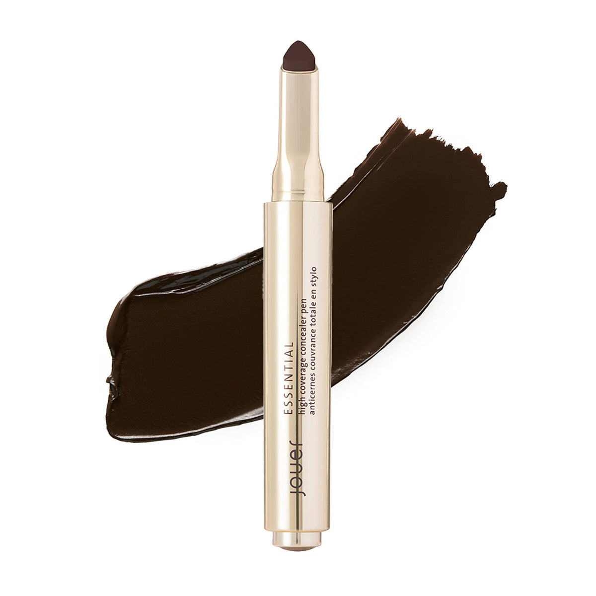 Jouer Essential High Coverage Concealer Pen - Ebony, Cream Makeup For Dark Circles & Contour