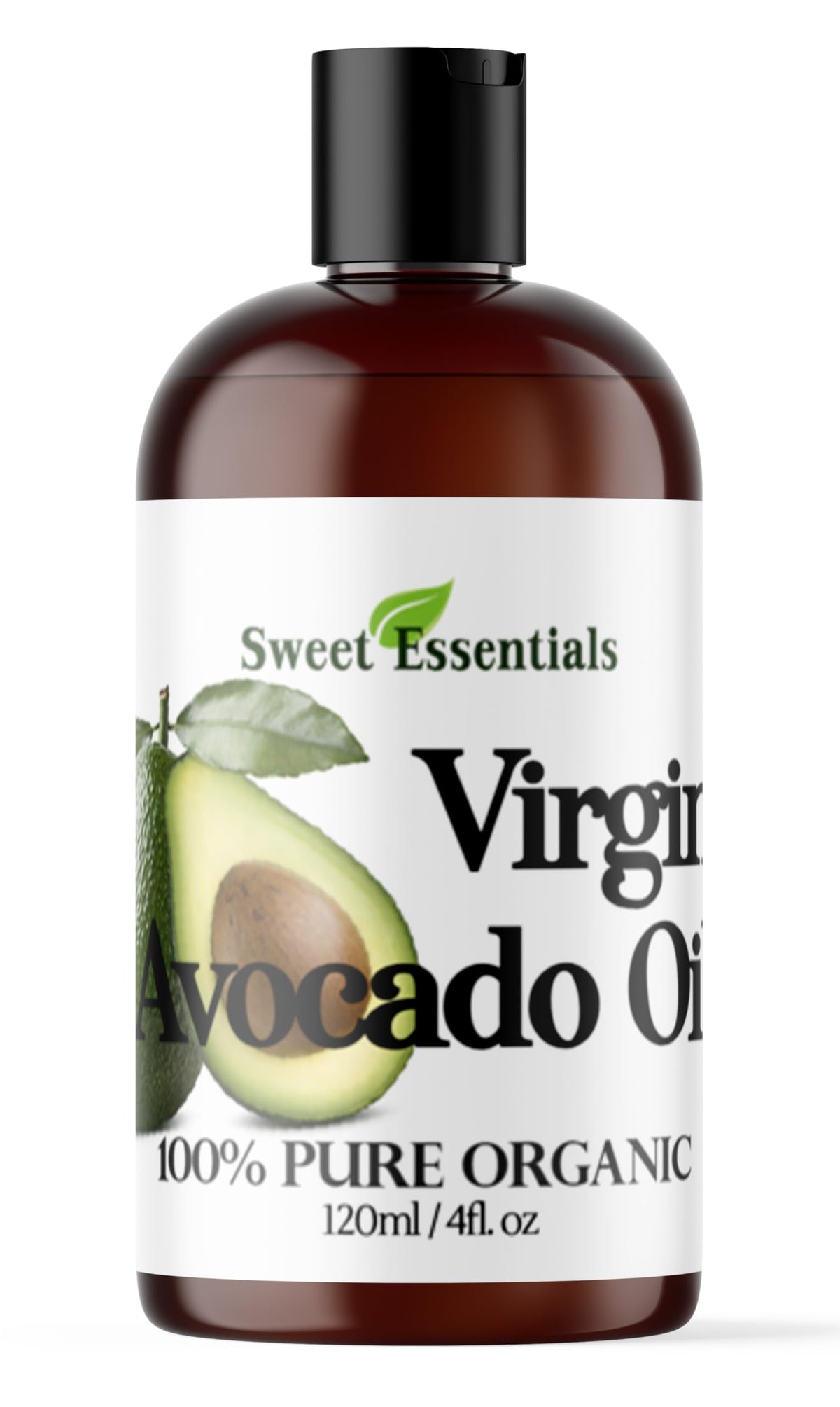 Sweet Essentials Organic Virgin Avocado Oil, 4oz - 100% Pure, NON-GMO, Cold Pressed, Green