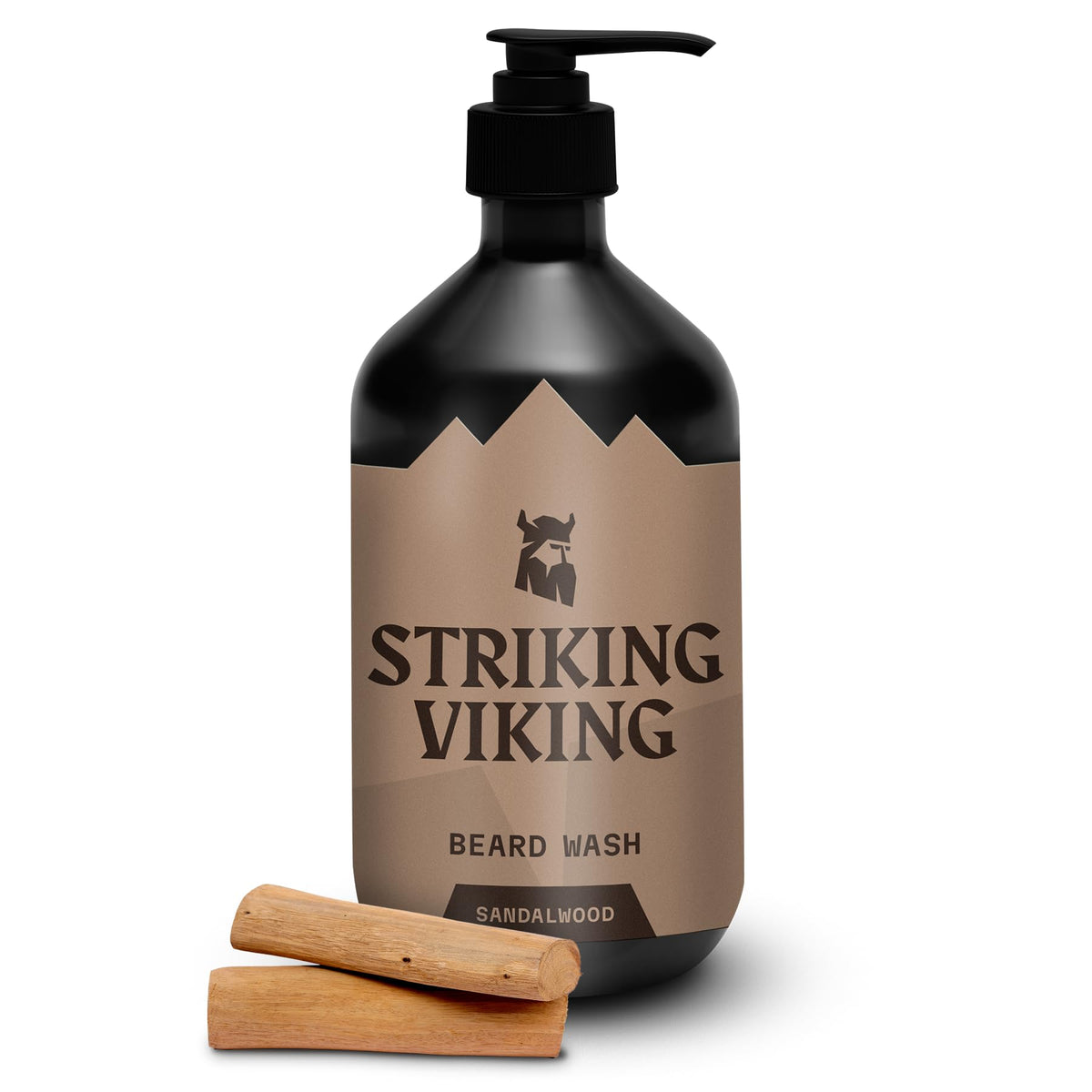 Striking Viking Sandalwood Beard Wash - 17 Oz, Paraben & Sulfate Free, Moisturizes & Promotes Growth