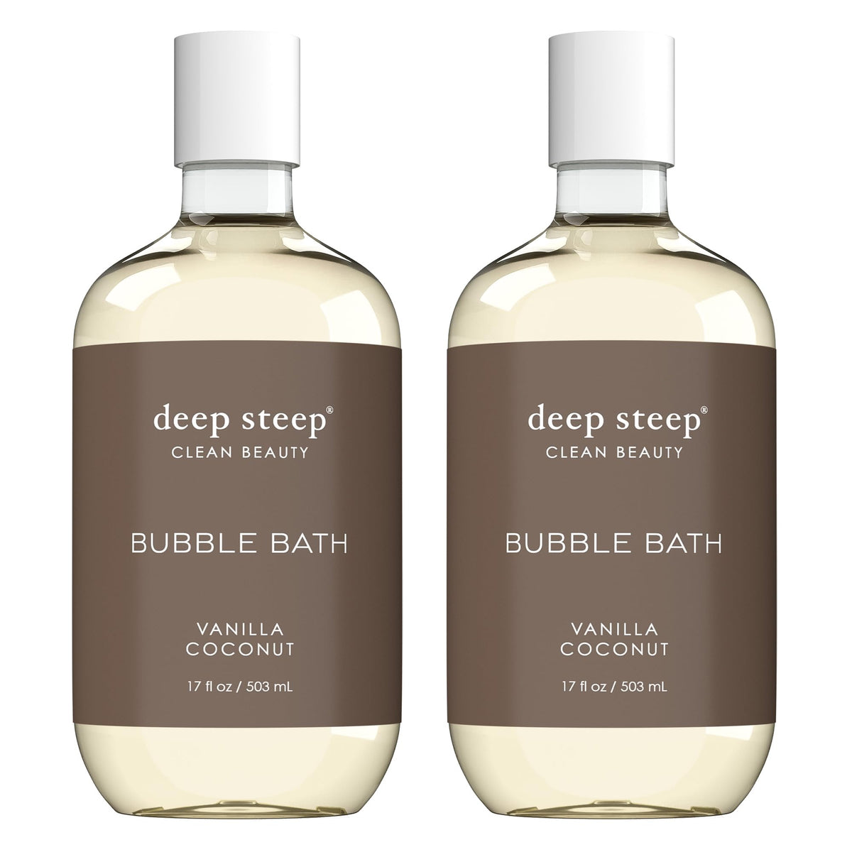 Deep Steep Bubble Bath - Vanilla Coconut, 17 Fl Oz (Pack Of 2) - Luxurious Bath Soak