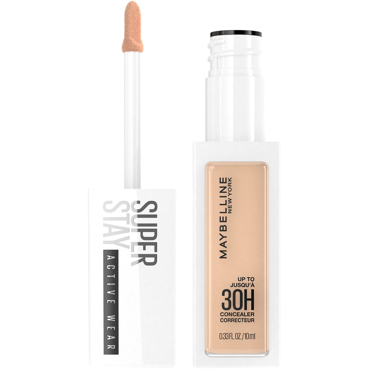 Maybelline Super Stay Liquid Concealer, Full Coverage, 30 Hour Wear, Oil-Free, 20, 0.33 Fl