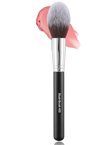 Mogilan Blush Brush 400 - Tapered Makeup Brush For Blush, Bronzer & Mineral Foundation, Vegan Fibers