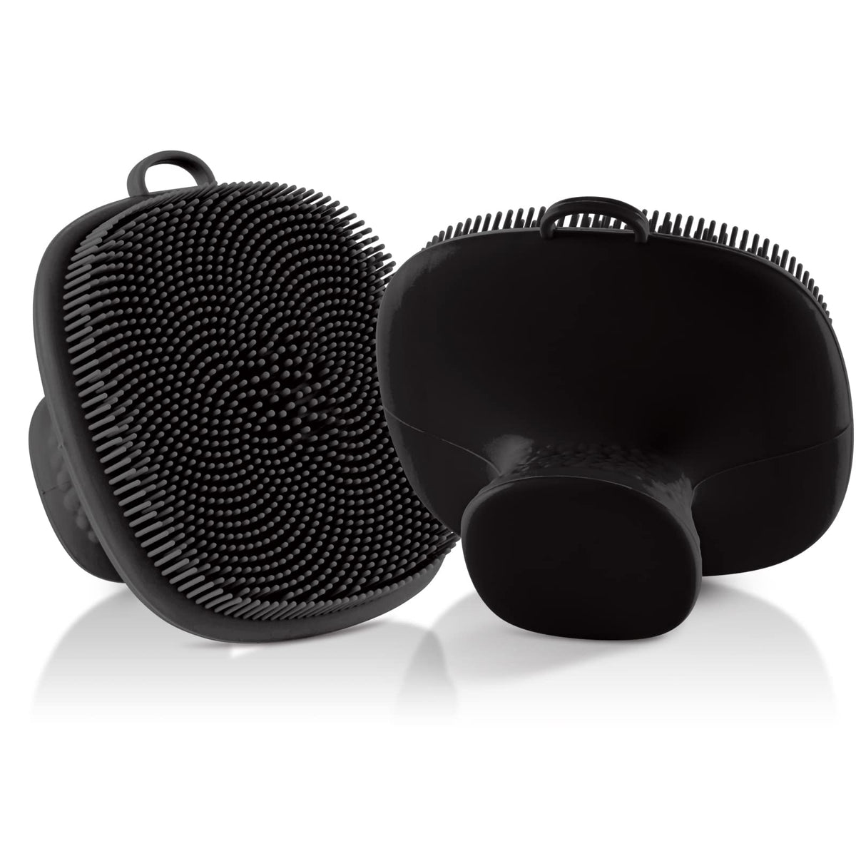 Vwmyq Silicone Face Scrubber Brush 2 Pack - Waterproof Manual Cleansing For Men, Black