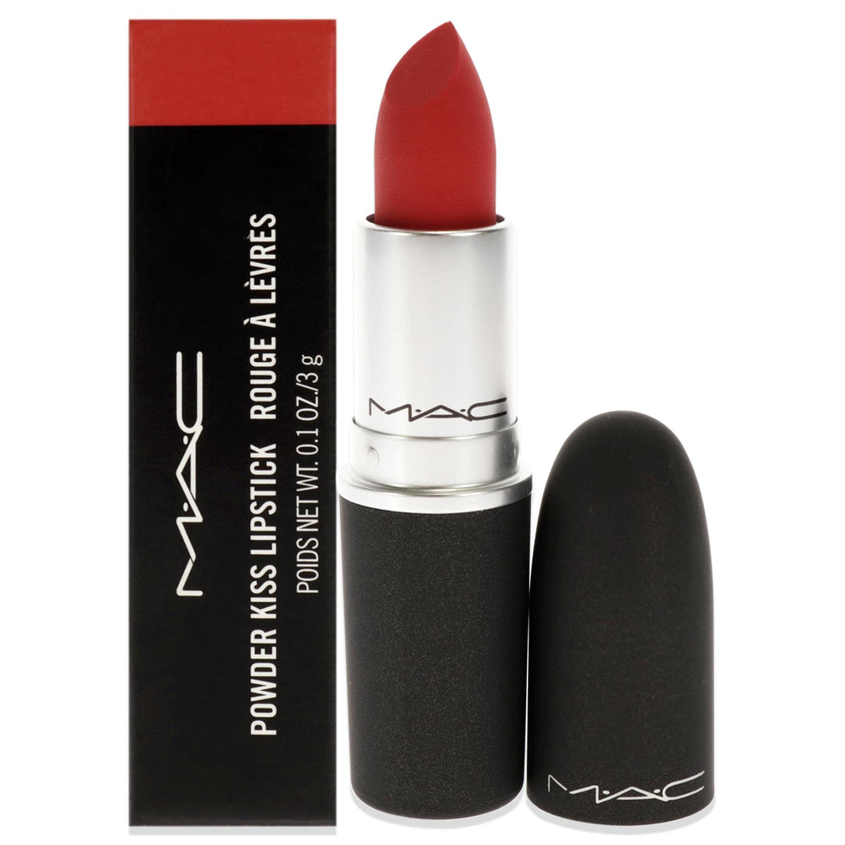 MAC Powder Kiss Lipstick - Lasting Passion, Red, 0.1 oz - Hydrating Matte Lip Color for Women