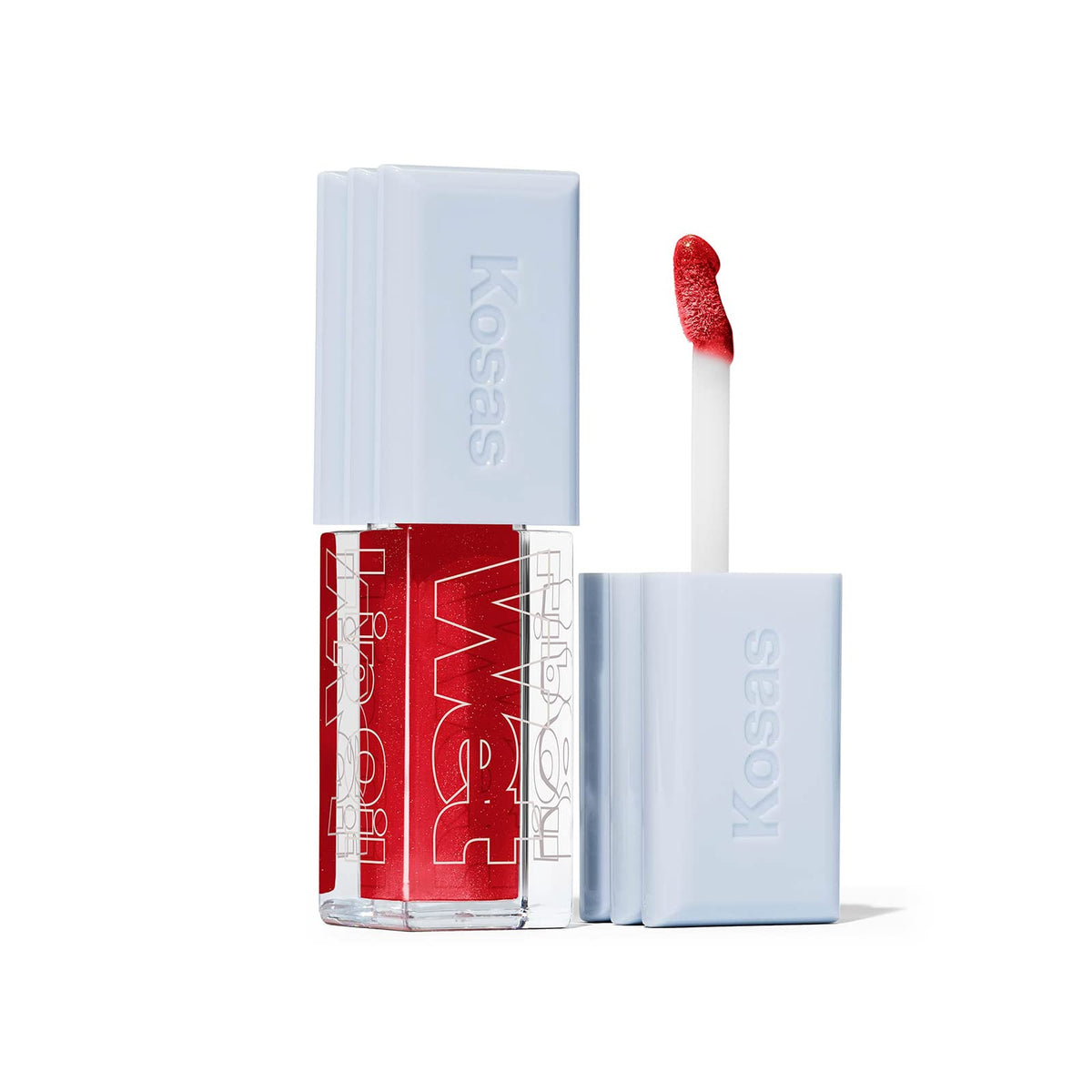 Kosas Wet Lip Oil Gloss - Hydrating Lip Plumping Treatment with Hyaluronic Acid, Red Jaws