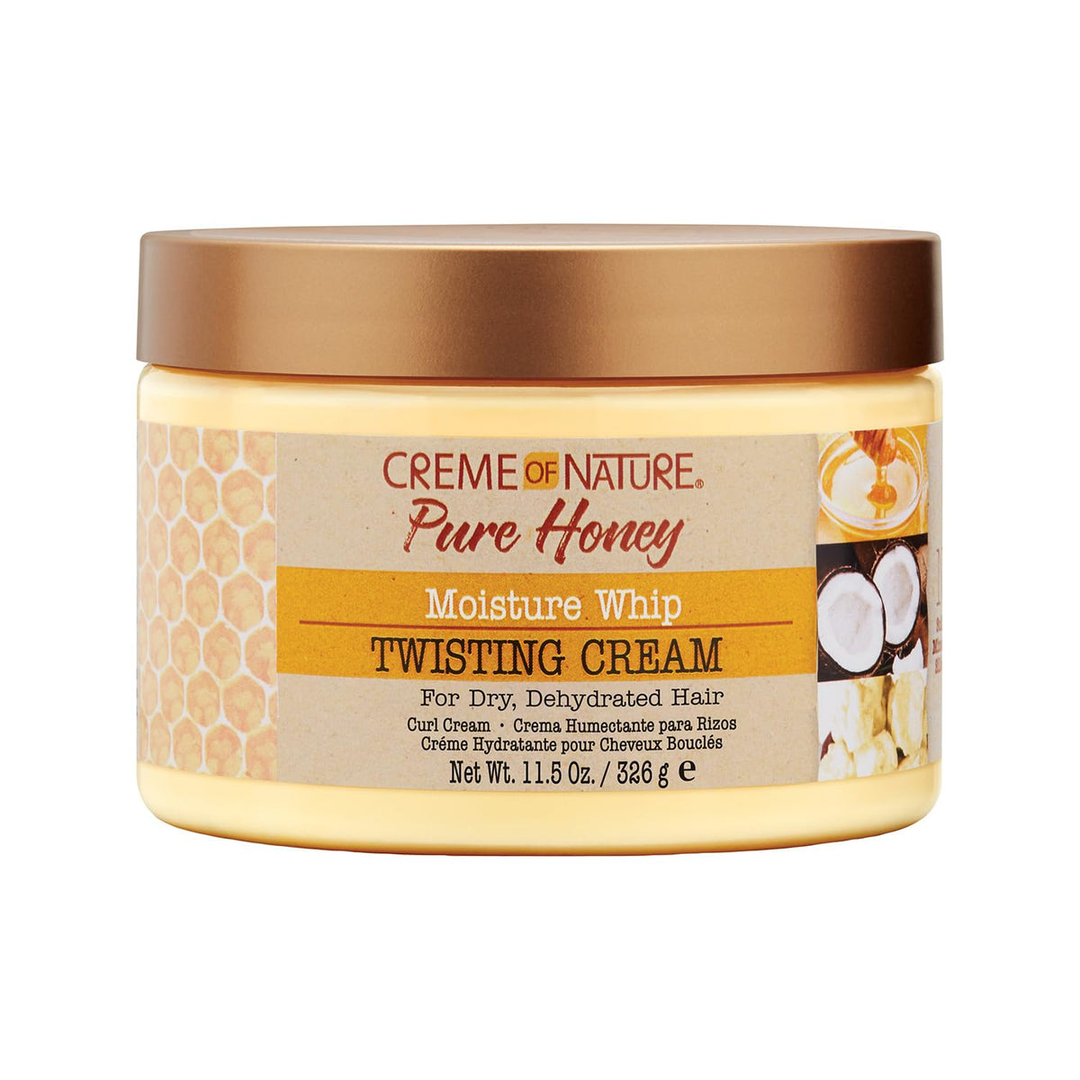 Creme Of Nature Pure Honey Curl Cream For Curly Hair, 11.5 Fl Oz - Moisture Whip Twisting Cream