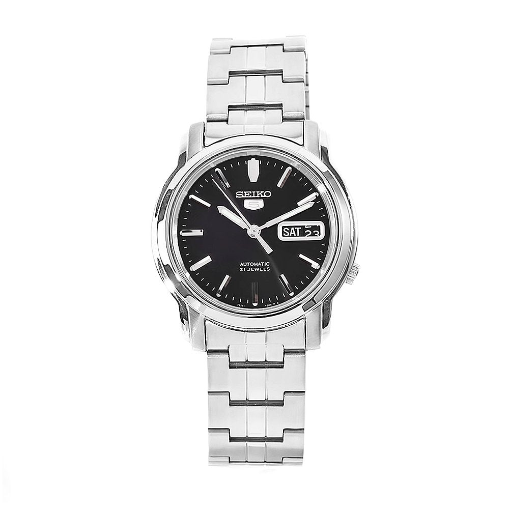 Seiko Men'S Snkk71 Stainless Steel Watch With Black Dial And Skeleton Design