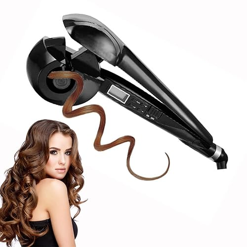 Hann Automatic Hair Curler with LCD, Ceramic Roller Wave Styler, Black, 1 Count