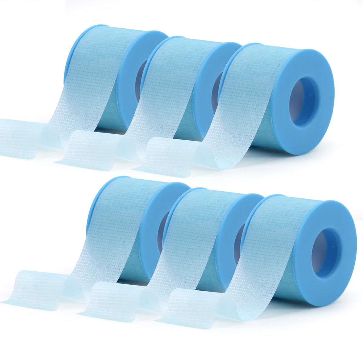 Lzm 6 Rolls Blue Silicone Lash Tape For Eyelash Extensions - Pain-Free, Sensitive Skin