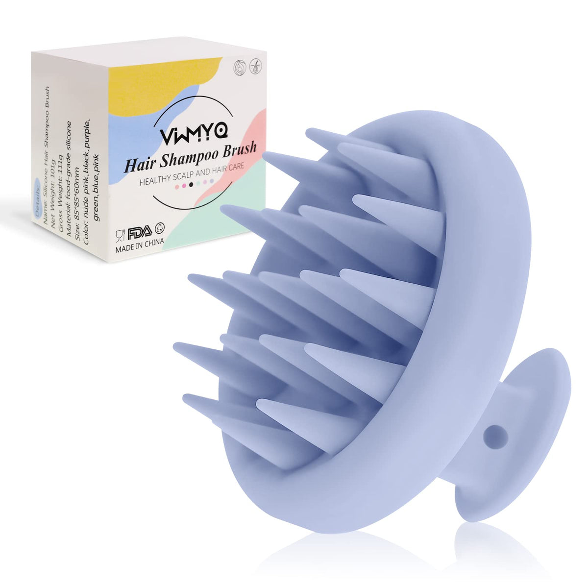 VWMYQ Soft Silicone Scalp Massager Brush for Dandruff, Hair Growth & Thick Curly Hair - Blue