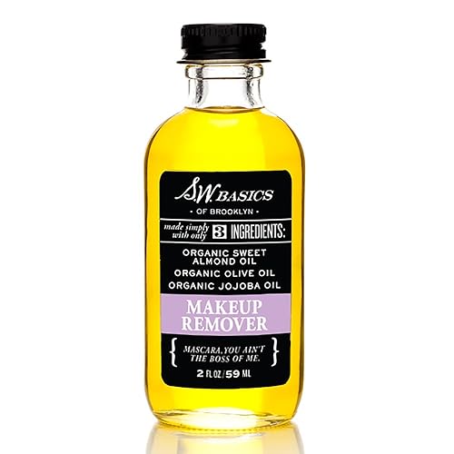 S.W. Basics Makeup Remover - Organic Sweet Almond, Olive & Jojoba Oils, 4 Fl Oz