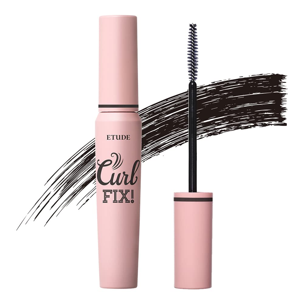 Etude Curl Fix Mascara #1 Black - 24-Hour Curling Power, Korean Kbeauty Makeup, Perfect Gift