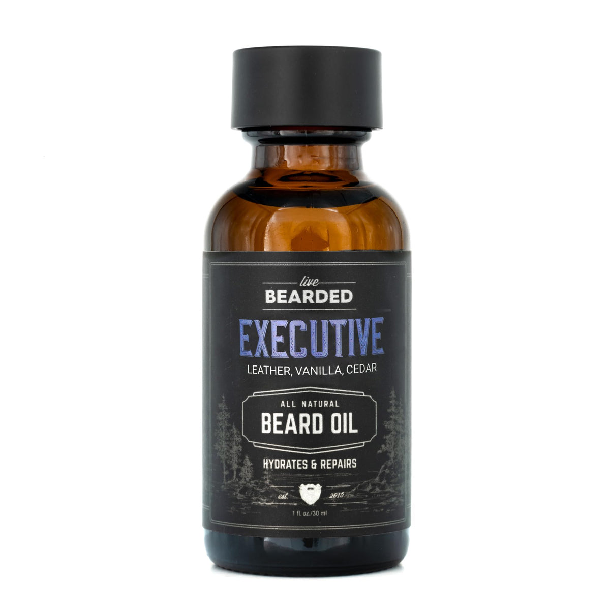 Live Bearded Beard Oil - 1 Fl Oz, All-Natural Jojoba, Executive Scent Cedar & Vanilla