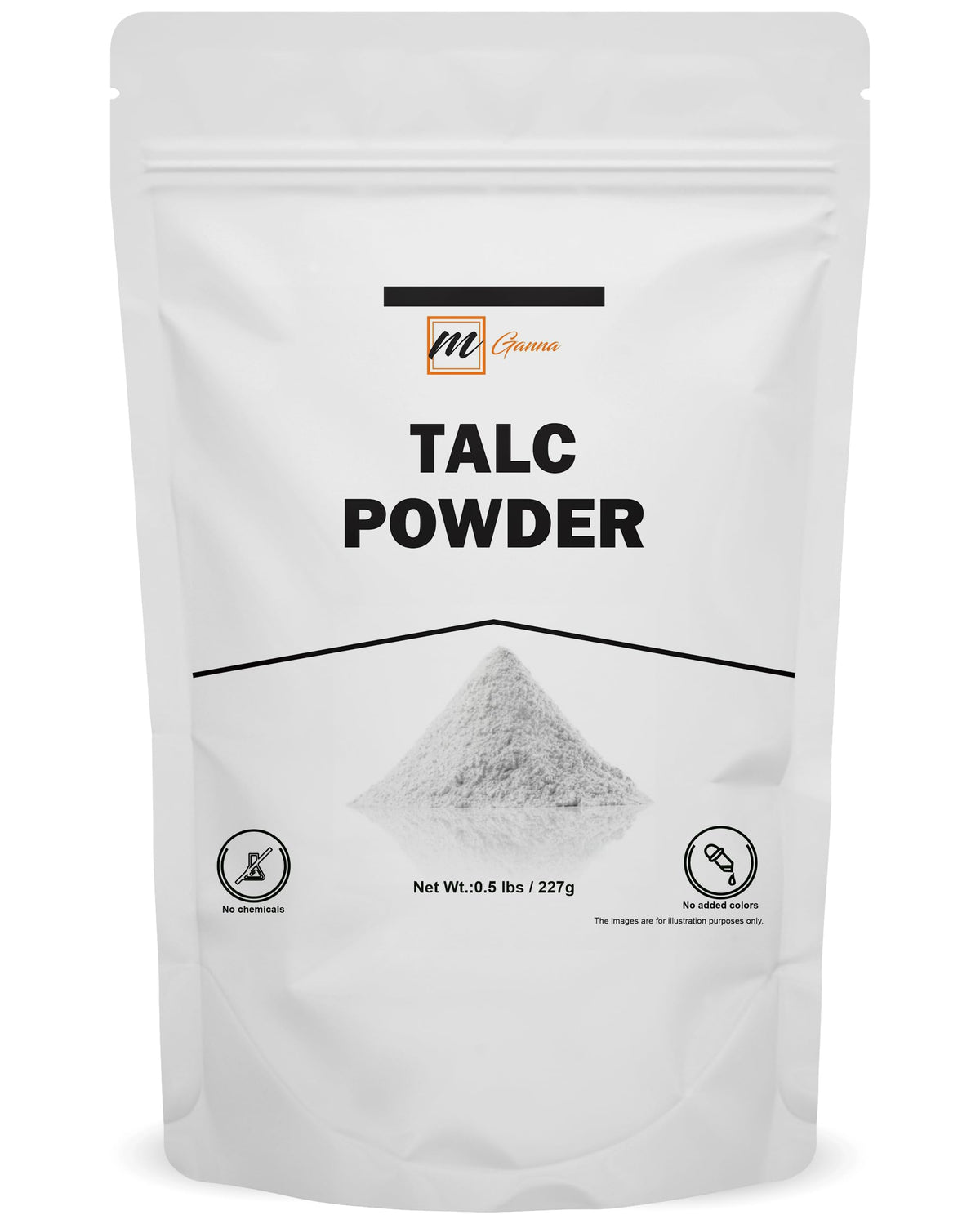 Mganna Natural Talc Powder For Makeup, Absorption & Lubrication - 8 Ounce (227G)