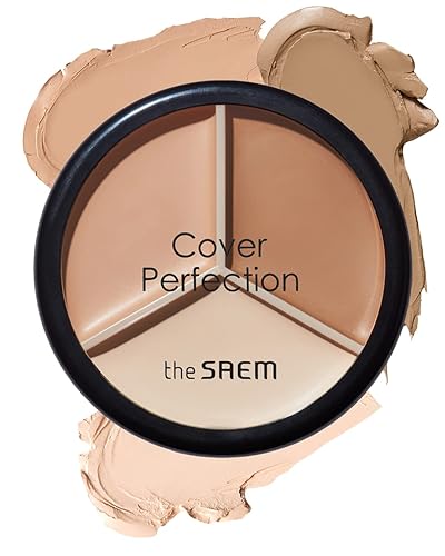 THE SAEM Cover Perfection Triple Pot Concealer - Full Coverage Natural Beige, 0.48 oz