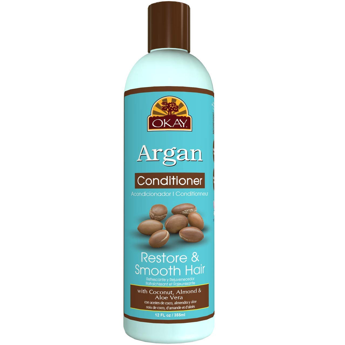 Okay Argan Oil Conditioner, 12 Fl Oz - Nourishing Hair Moisturizer For Dry & Damaged Hair