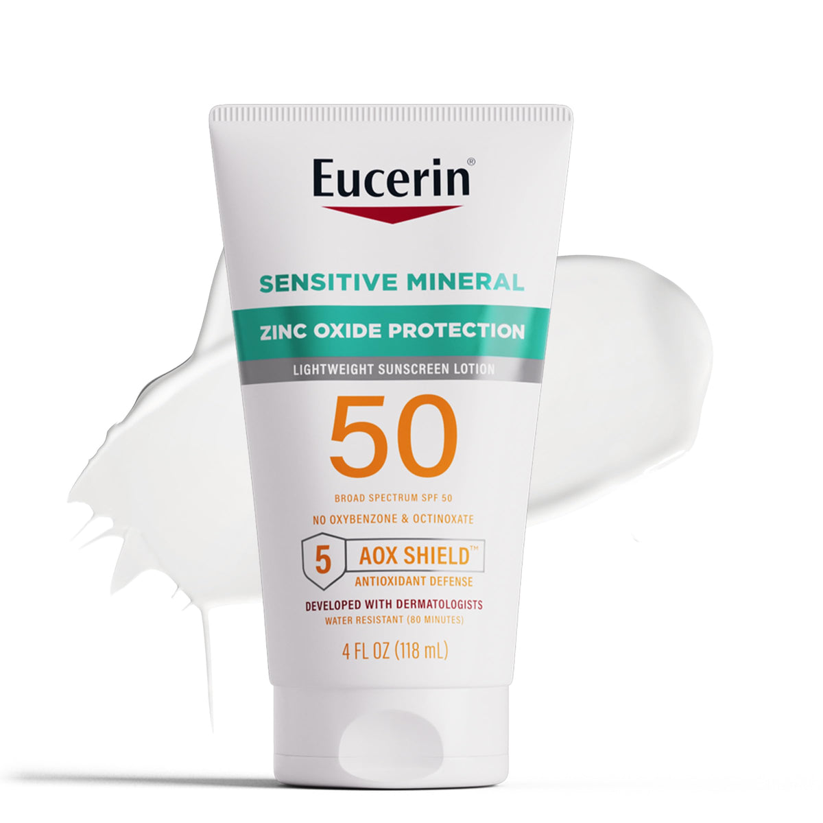 Eucerin Sun Sensitive Mineral Sunscreen Lotion Spf 50, Fragrance-Free, 4 Fl Oz