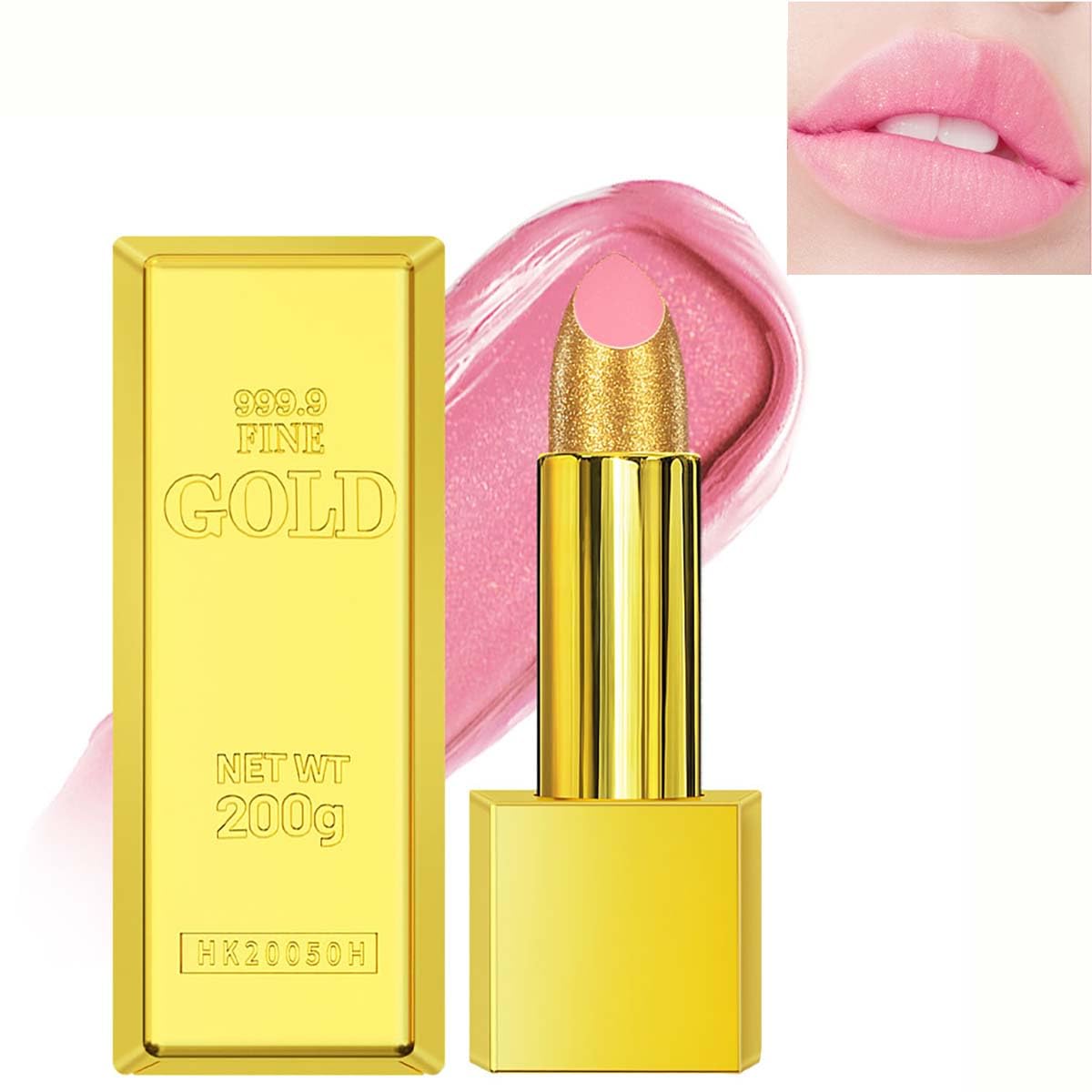 Beuking Gold Lipstick Velvet Matte Lip Tint - Long-Lasting, Waterproof, Non-Smudge, High Pigment