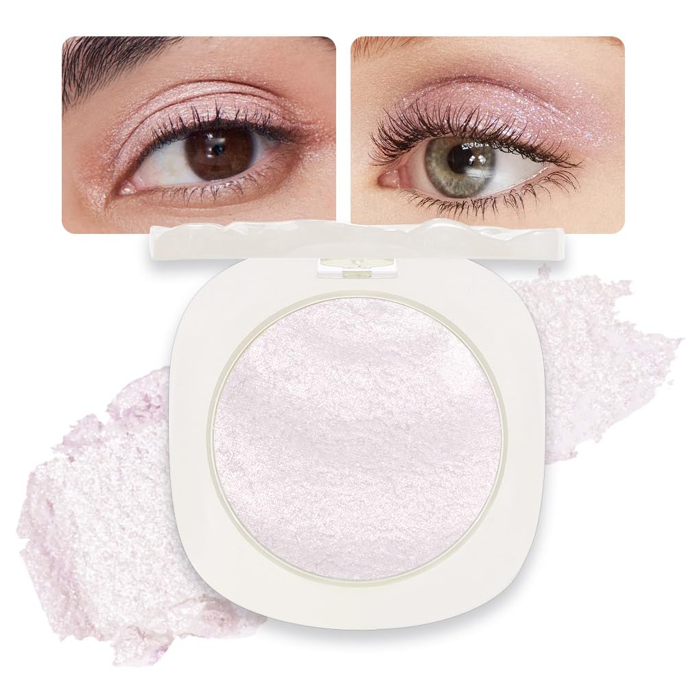 Cakaila Glitter Shimmer Light Pink Eyeshadow - High Pigment, Waterproof, Longwear, Buildable