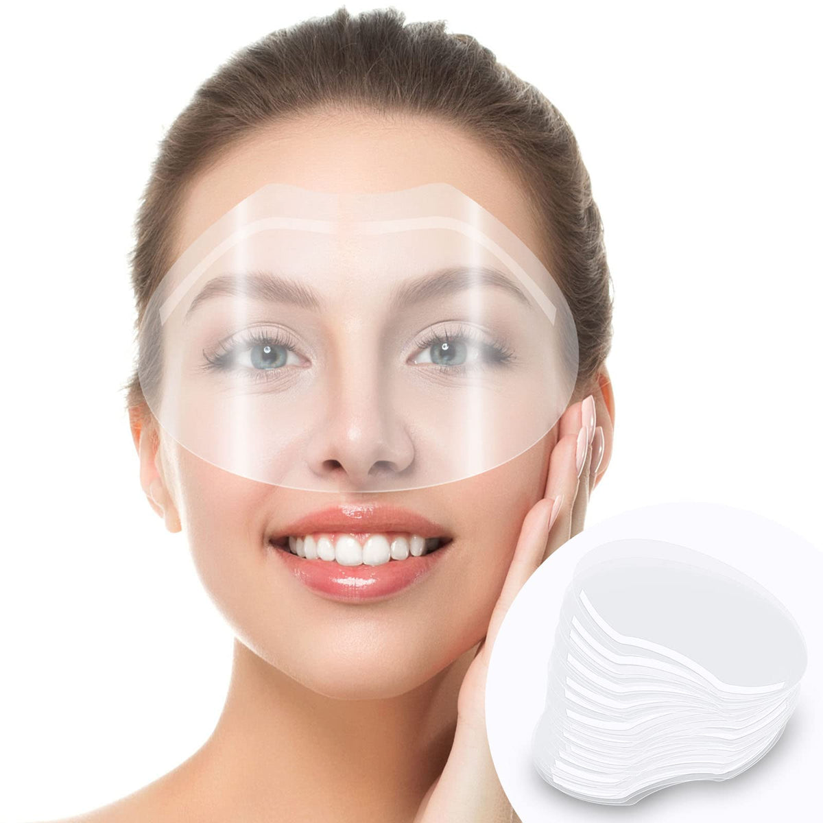 Wholelovein 100Pcs Clear Face Shields For Shower & Eyelash Extensions - Eyelid Surgery Aftercare