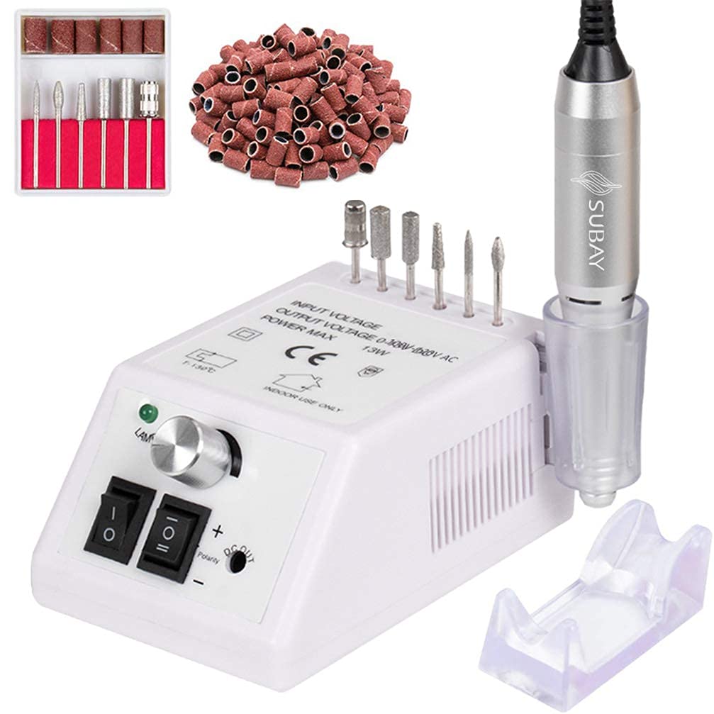 SUBAY Electric Nail Drill Machine - Professional Manicure & Pedicure Kit, 20000 RPM, White